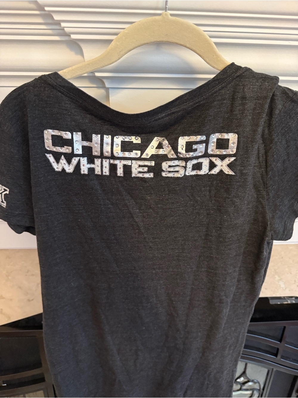 Victoria’s Secret PINK White Sox Bling T Shirt L Black Y2K MLB Graphic Tee